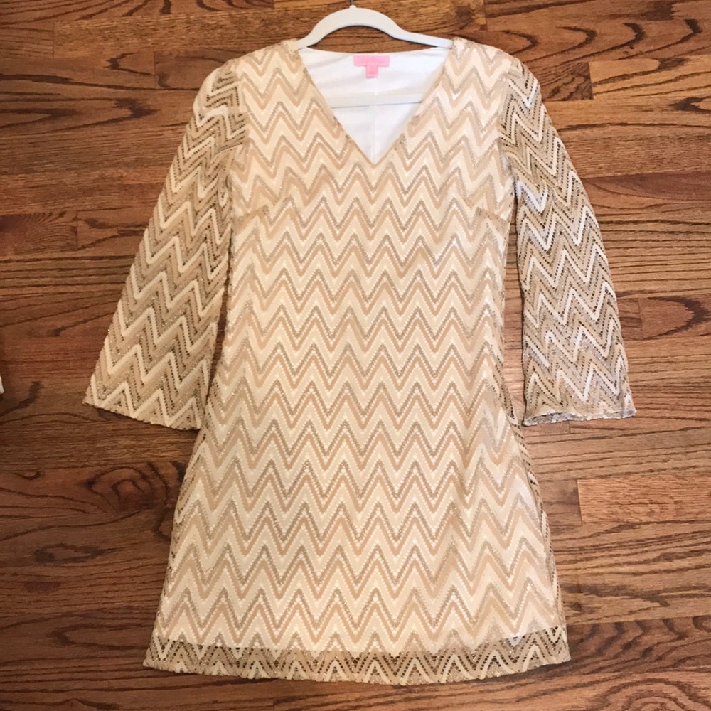 Lilly Pulitzer gold dress